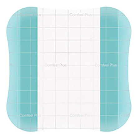 Thin Hydrocolloid Dressing Comfeel® Plus Transparent Thin Film Backing 4 X 4 Inch Square Hydrocolloid / Sodium Carboxymethylcellulose (CMC) / Film