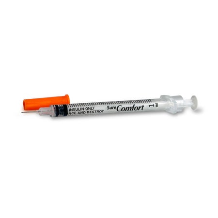 Standard Insulin Syringe with Needle Surecomfort® 1 mL 5/16 Inch 28 Gauge NonSafety Regular Wall