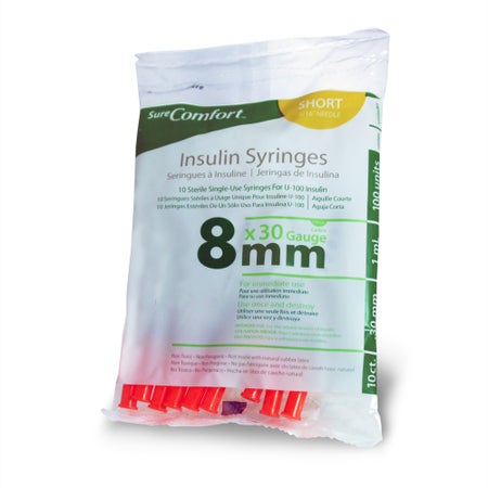 Standard Insulin Syringe with Needle Surecomfort® 1 mL 5/16 Inch 30 Gauge NonSafety Regular Wall