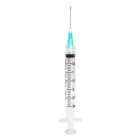 Standard Hypodermic Syringe with Needle Sol-M™ 3 mL 1 Inch 21 Gauge NonSafety Regular Wall