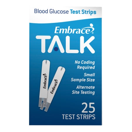 Blood Glucose Test Strips Embrace® 25 Strips per Pack