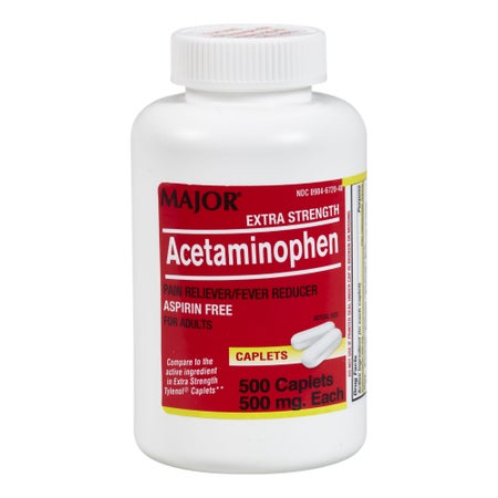 Pain Relief Major® 500 mg Strength Acetaminophen Caplet 500 per Bottle