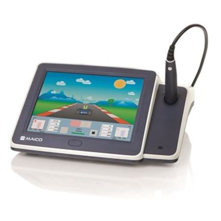 Racecar Audiometer / Tympanometer touchTymp MI24 Tympanometry with 226 Hz, tympanometry with automatic acoustic reflexes, or tympanometry with acoustic reflexes at a fixed level