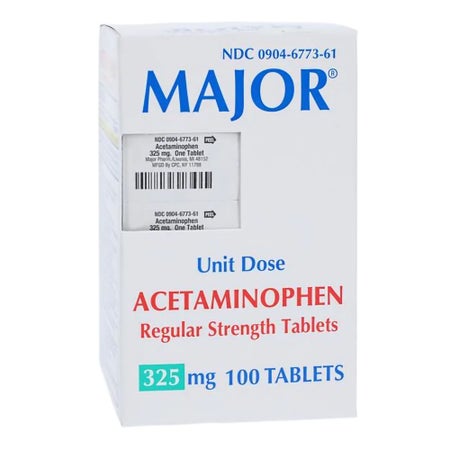 Pain Relief Major® 325 mg Strength Acetaminophen Unit Dose Tablet 100 per Box