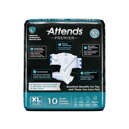 Incontinence Brief Attends® Premier Adult X-Large Unisex Disposable Heavy Absorbency