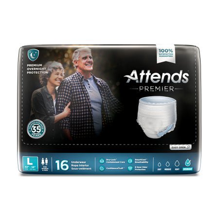 Absorbent Underwear Attends® Premier Pull On with Tear Away Seams Adult Large Unisex Disposable Heavy Absorbency