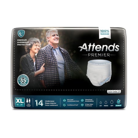 Absorbent Underwear Attends® Premier Pull On with Tear Away Seams Adult X-Large Unisex Disposable Heavy Absorbency