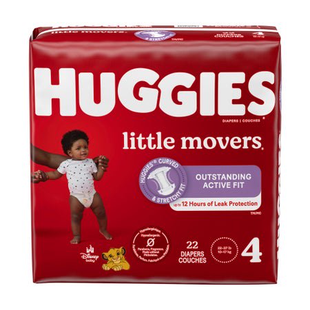 Unisex Baby Diaper Huggies® Little Movers Size 4 Disposable Moderate Absorbency