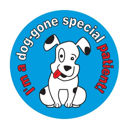 Sticker pdc® 250 per Unit I'm A DogGone Special Patient 2 Inch Diameter