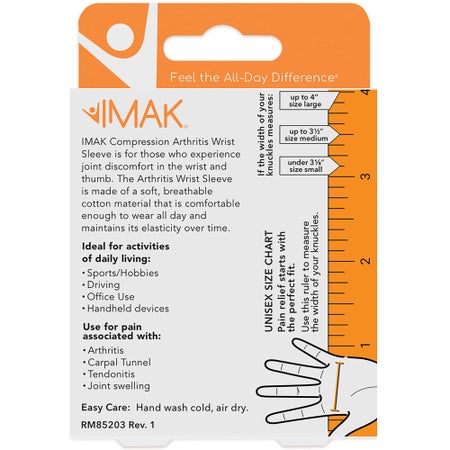 Compression Sleeve IMAK® Arthritis Small Soft Gray Wrist / Thumb