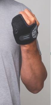 Hand Orthosis The Handcuff™ I-Plus Low Profile Foam / Nylon Polyester Blend / Spandex / Stainless Steel Mesh Left Hand Black / Gray Small / Medium