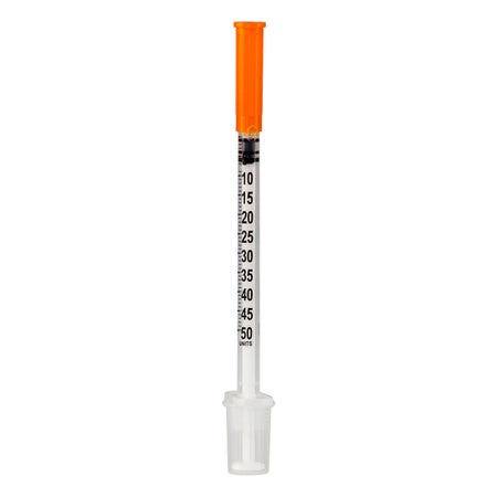 Standard Insulin Syringe with Needle Sol-M™ 0.5 mL 1/2 Inch 27 Gauge NonSafety Regular Wall