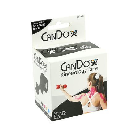 Kinesiology Tape CanDo® Black 2 Inch X 5 Yard Cotton / Rayon NonSterile