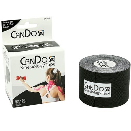 Kinesiology Tape CanDo® Black 2 Inch X 5 Yard Cotton / Rayon NonSterile