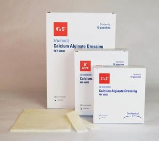 Alginate Dressing ZeniFIBER 2 X 2 Inch Square