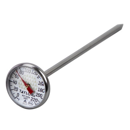 Dial Thermometer Fahrenheit / Celsius 0° to 220° (-10° to +110°C) Stainless Steel Probe Pocket Clip Does Not Require Power