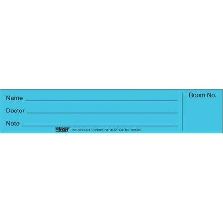 Pre-printed Label First Healthcare Products ID Spine Blue Cardstock Name_Doctor_Note_RM_ Black Patient Information 16/17 X 5 Inch