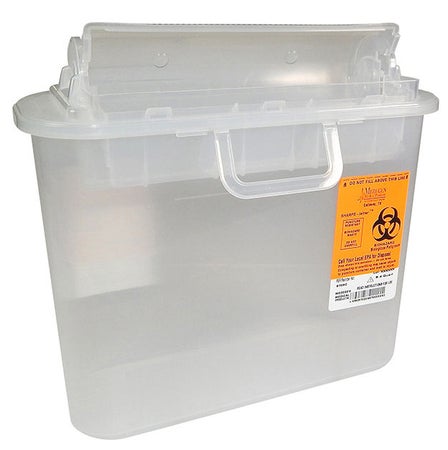 Sharps Container Sharps-Tainer® Translucent Base 10-1/2 X 3-1/2 X 10-1/2 Inch Horizontal Entry 1.35 Gallon