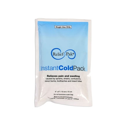 Instant Cold Pack Relief Pak® General Purpose Small 4 X 6 Inch Plastic / Ammonium Nitrate / Water Disposable