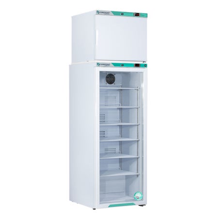 Upright Refrigerator / Freezer Corepoint™ Scientific White Diamond Series Laboratory Use 12 cu.ft. 2 Swing Doors; 1 Glass, 1 Solid Automatic Refrigerator / Cycle Freezer Defrost