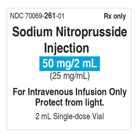 Sodium nitroprusside 25 mg / mL Injection 2 mL