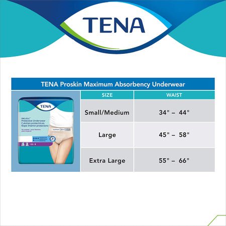 Absorbent Underwear TENA® ProSkin™ Protective Pull On with Tear Away Seams Adult X-Large Female Disposable Moderate Absorbency