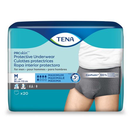 Absorbent Underwear TENA® ProSkin™ Pull On with Tear Away Seams Adult Medium Male Disposable Moderate Absorbency