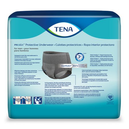Absorbent Underwear TENA® ProSkin™ Pull On with Tear Away Seams Adult X-Large Male Disposable Moderate Absorbency