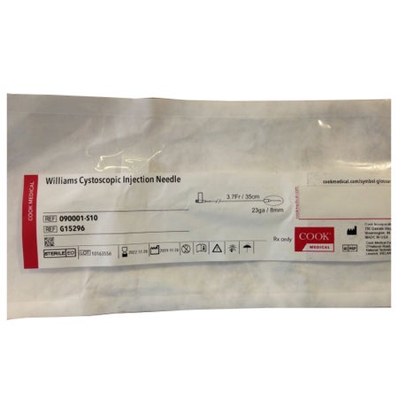 Cystoscopic Injection Needle 23 Gauge 35 cm Length Williams 3.7 Fr. X 8 mm L