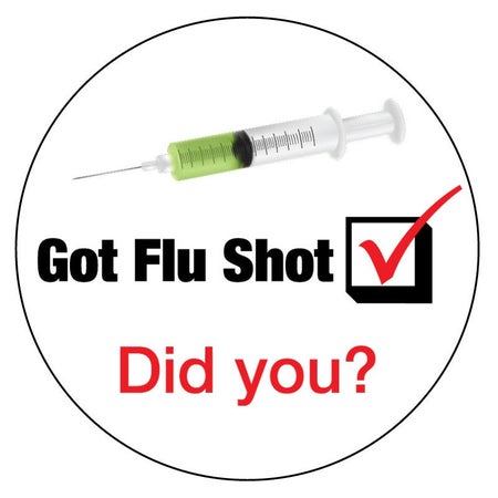 Pre-Printed Label UAL™ Anesthesia Label White Paper Got Flu Shot Black / Red Medication Instruction 2-1/2 X 2-1/2 Inch