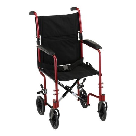 Transport Chair Nova 18 Inch Seat Width Full Length Arm Swing-Away Footrest Aluminum Frame