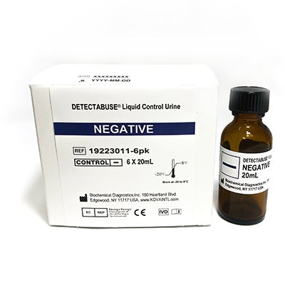 Drugs of Abuse Control Detectabuse® Urine Negative Level 6 X 20 mL
