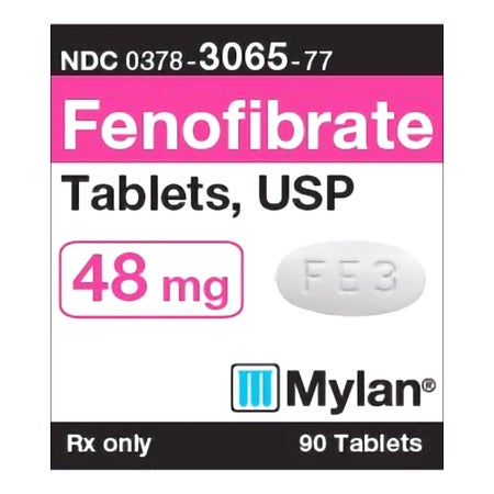 Fenofibrate 48 mg Tablet 90 Tablets