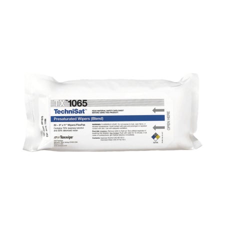 Surface Disinfectant Cleaner TechniSat® Premoistened Cleanroom Manual Pull Wipe 50 Count Soft Pack Alcohol Scent NonSterile