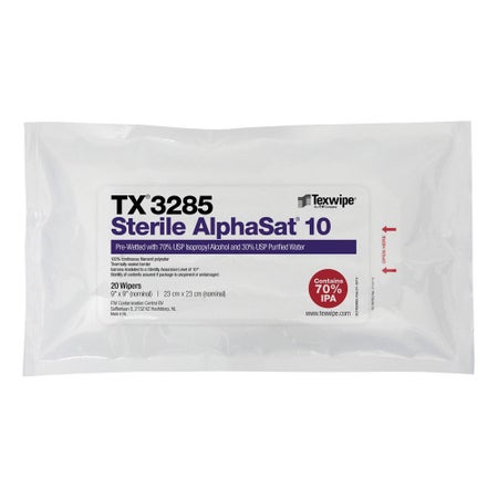 Surface Disinfectant Cleaner AlphaSat® with Vectra® Alpha® 10 Premoistened Cleanroom Manual Pull Wipe 20 Count Soft Pack Alcohol Scent Sterile
