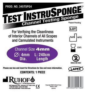 Channel Cleaning Verification Sponge Test® InstruSponge™ Tubular 4 mm Diameter For Flexible and Rigid Instruments