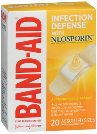 Adhesive Strip Band-Aid® Plus Antibiotic Plastic Tan 1 X 3 Inch / 3/4 X 3 Inch Sterile