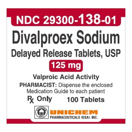 Divalproex Sodium 125 mg Tablet 100 Tablets