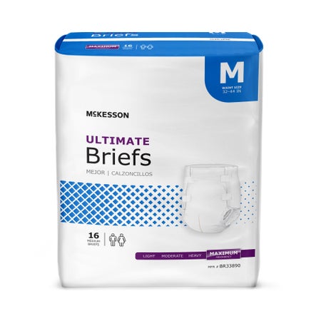 Incontinence Brief McKesson Adult Medium Unisex Disposable Heavy Absorbency