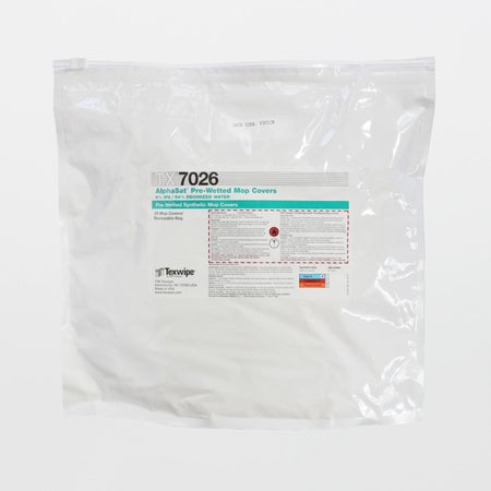 Saturated Cleanroom Flat Mop Cover / Pad Kit Texwipe® AlphaMop™ White Polyester / Foam Disposable
