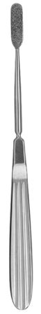 Bone Rasp V. Mueller® 7-1/4 Inch Length Stainless Steel / Diamond Grit Reusable Straight Flat Rounded Blade