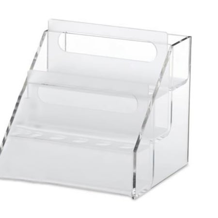 Step Shelf Vial Rack 15 Tube Capacity Clear 6-1/4 X 6-1/2 X 6-1/2 Inch