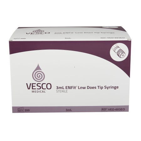 Enteral / Oral Syringe Vesco® 3 mL Enfit Tip Without Safety
