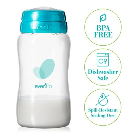Breast Milk Collection Bottle Evenflo Advanced 5 oz. Food Grade Material Clear