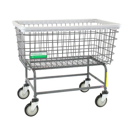 Antimicrobial Laundry Cart 6 Bushel Capacity Steel Tubing 5 Inch Clean Wheel System™ Casters