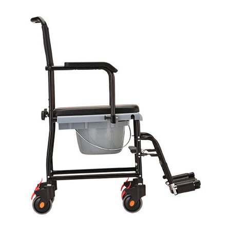 Transport Chair 17-1/2 Inch Seat Width Desk Length Arm Swing-Away Footrest Steel Frame