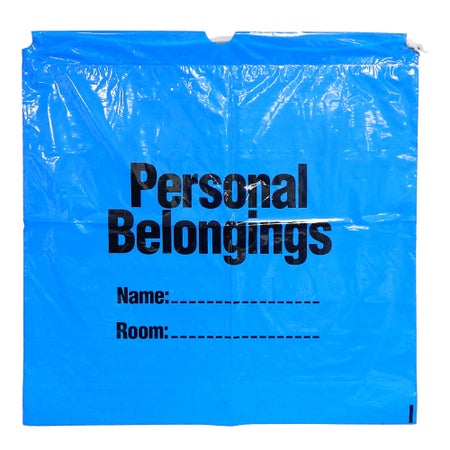 Patient Belongings Bag 20 X 20 Inch Plastic Drawstring Closure Blue