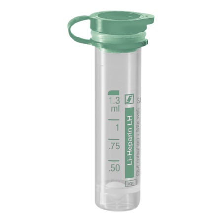 Microcentrifuge Tube Lithium Heparin Additive 1.3 mL Cap Closure Polypropylene Tube