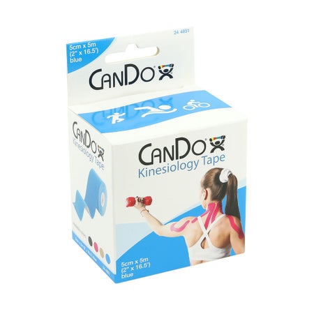 Kinesiology Tape CanDo® Blue 2 Inch X 5 Yard Cotton / Rayon NonSterile