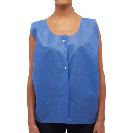 Exam Vest McKesson Blue One Size Fits Most Front Opening Snap Closure Unisex Disposable